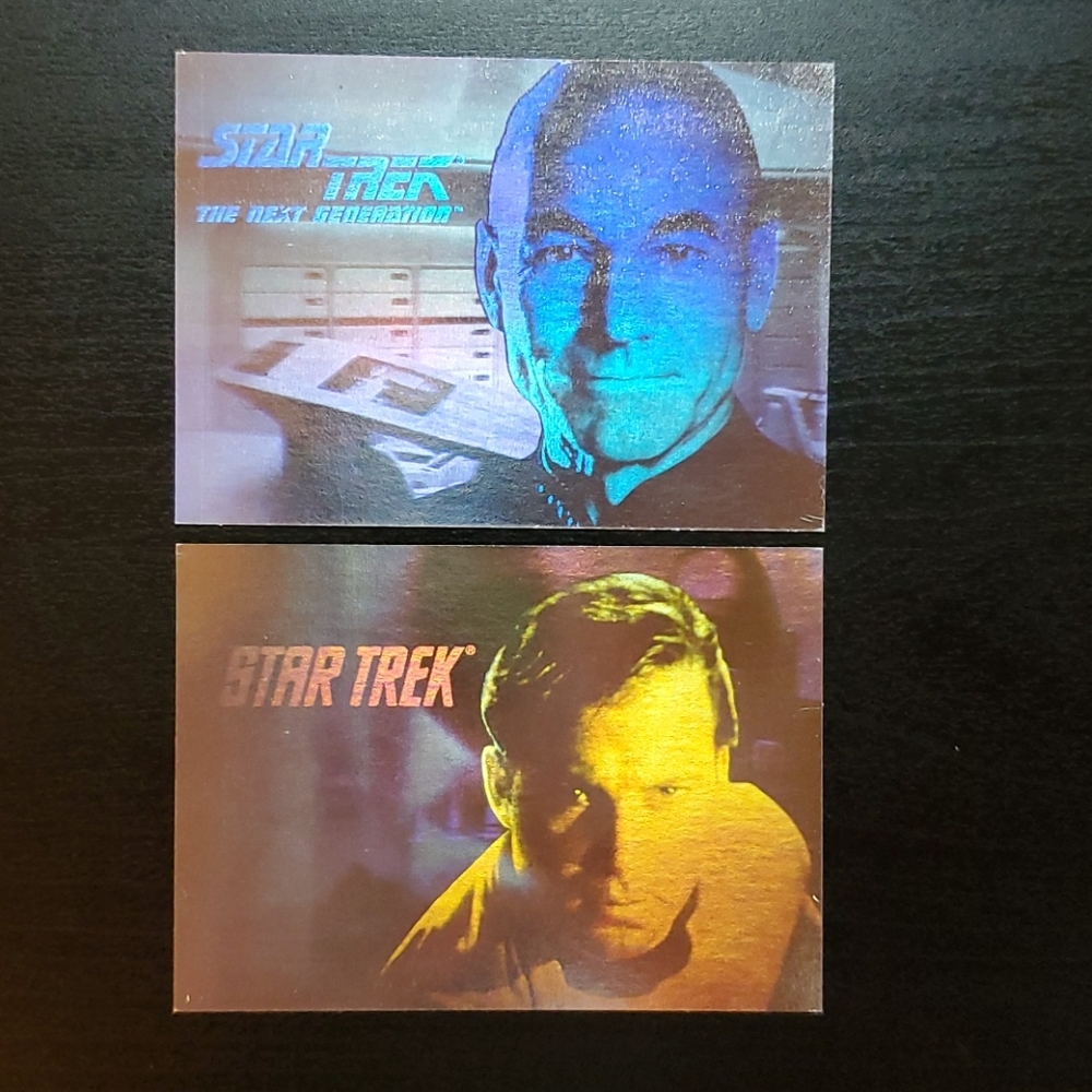 1991 Stat Trek Picard & Kirk Holofoil (NM)!!